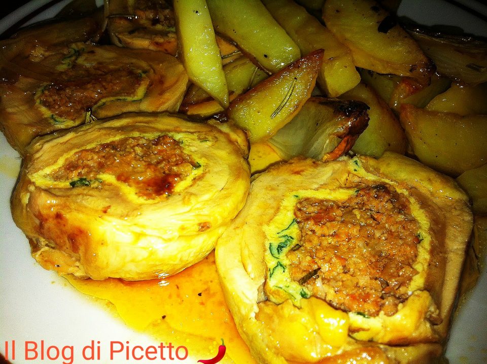 Cosce di pollo ripiene Rivisitazione di galletto ripieno presentato a Master Chef Italia