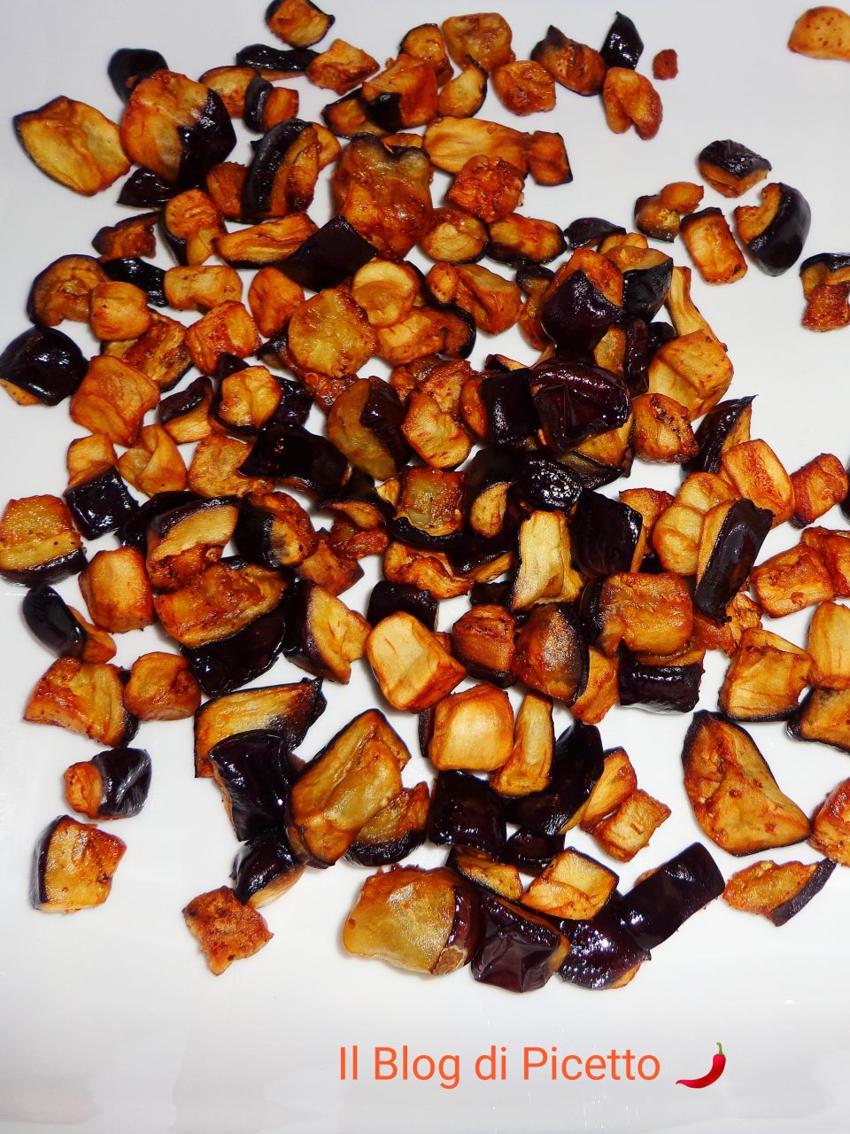 melanzane fritte a cubetti