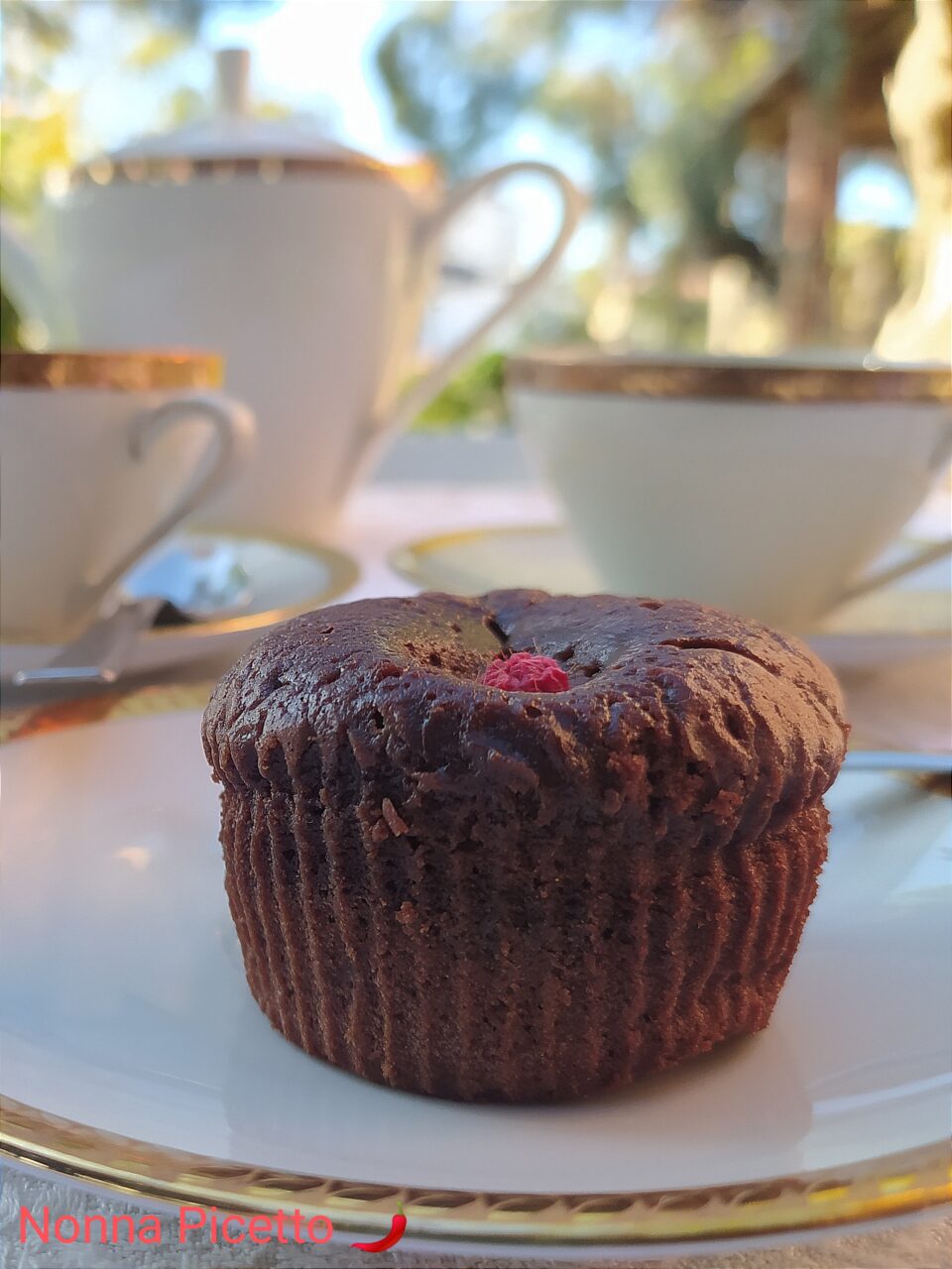 Questi muffin con cioccolata fondente e un cuore morbido di lamponi, sono senza cacao, soffici e molto umidi, una vera delizia per il palato.