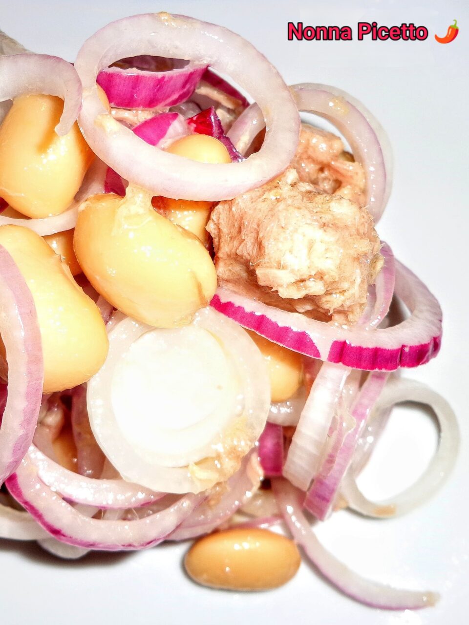 Insalata di cipolle di Tropea fagioli e tonno